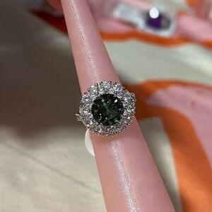 Elegant Tourmaline Green Spinal Ring